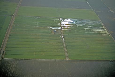 Standing water, such as in this flooded field, can serve as a breeding ground for mosquitoes.