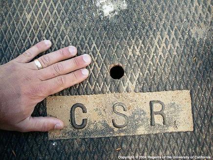 The hole in this manhole cover is large enough to allow female mosquitoes to access the standing water underneath.