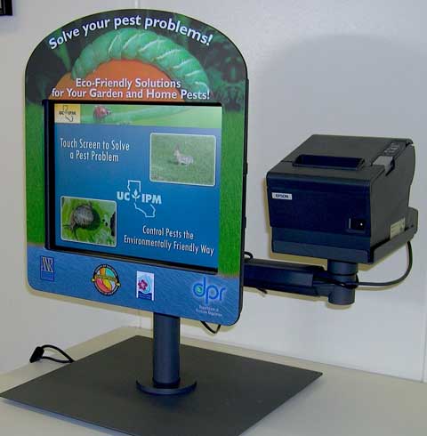 The UC IPM touch-screen pest management portable kiosk.