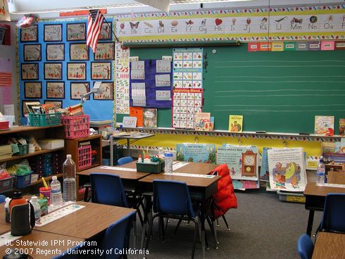 An elementary school classroom.