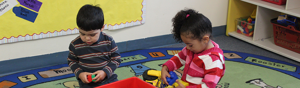 Children playing at a day care facility.